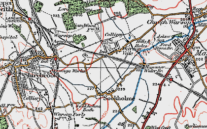 Old map of Warsop Vale in 1923