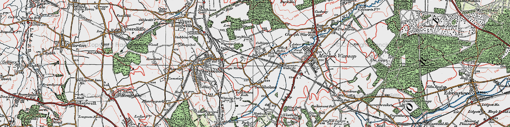 Old map of Warsop Vale in 1923