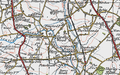 Old map of Warstock in 1921