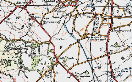 Old map of Warstone in 1921