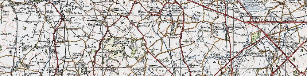 Old map of Warstone in 1921