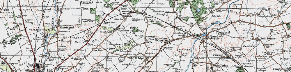 Old map of Warthill in 1924