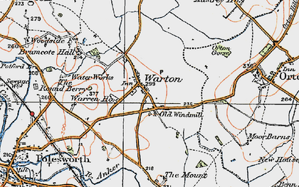Old map of Warton in 1921