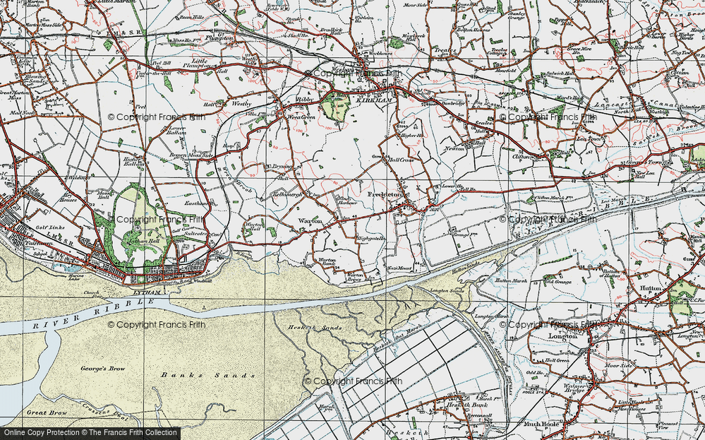 Old Map of Warton, 1924 in 1924