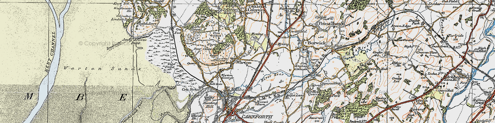 Old map of Warton in 1924