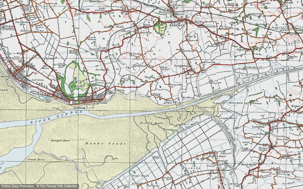 Old Map of Warton Bank, 1924 in 1924
