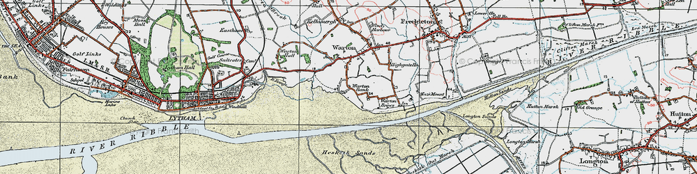 Old map of Warton Bank in 1924