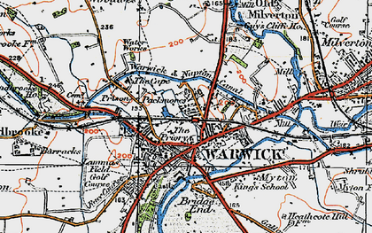 Old map of Warwick in 1919