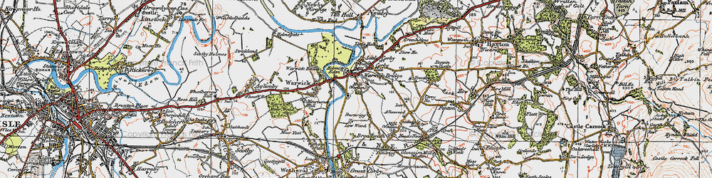 Old map of Warwick Bridge in 1925