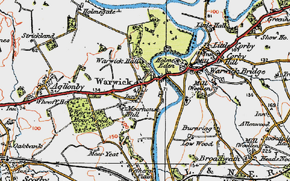 Old map of Warwick-on-Eden in 1925