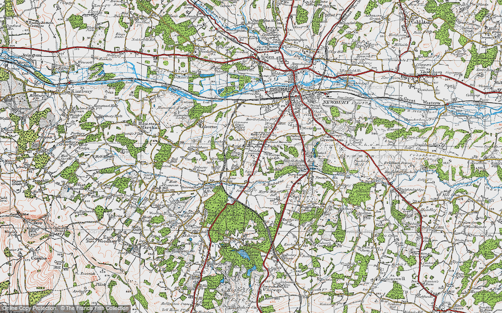 Old Map of Wash Common, 1919 in 1919