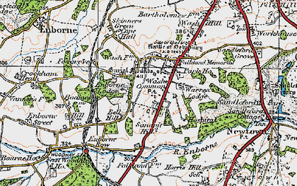 Old map of Wash Common in 1919