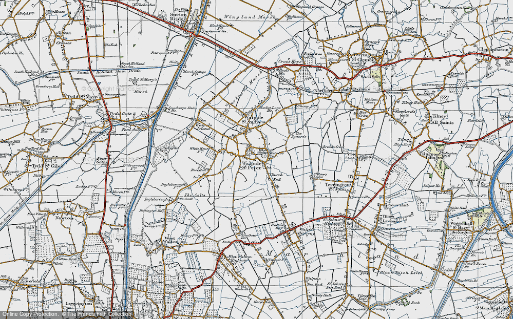 Old Map of Wash Dyke, 1922 in 1922