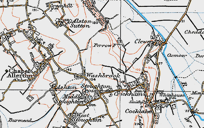 Old map of Washbrook in 1919