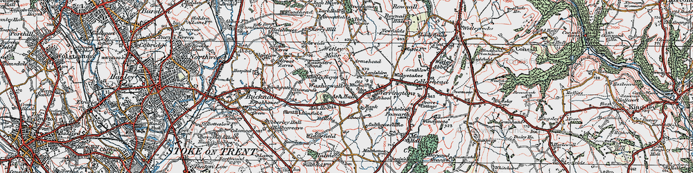 Old map of Washerwall in 1921