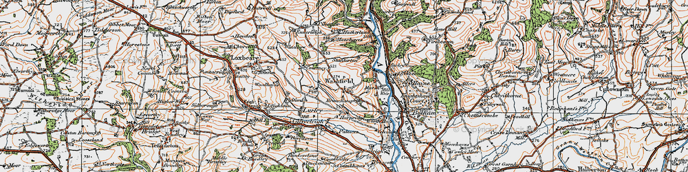 Old map of Washfield in 1919