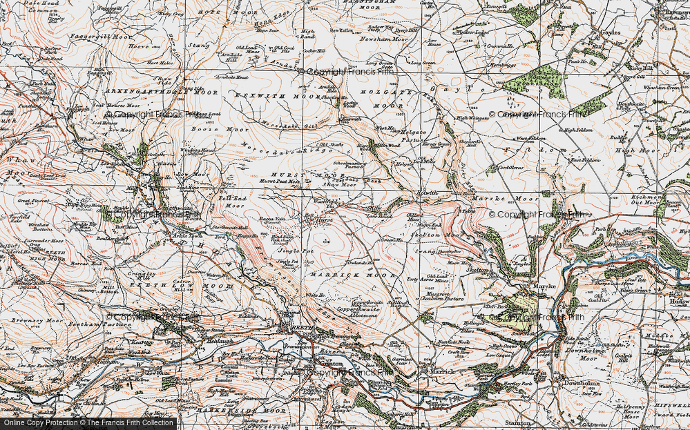 Old Map of Washfold, 1925 in 1925