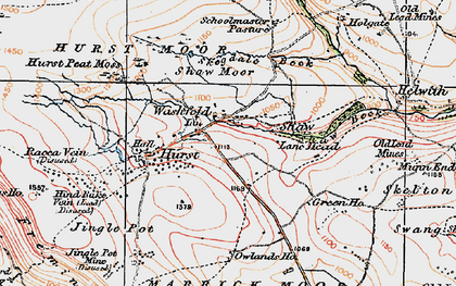 Old map of Hurst in 1925