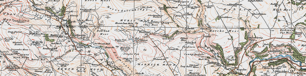 Old map of Hurst in 1925