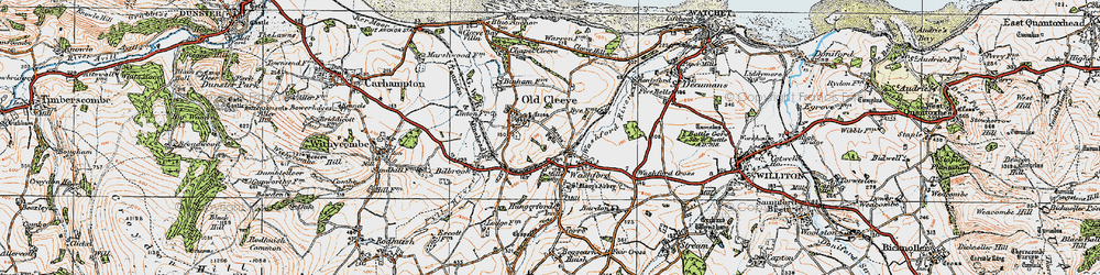 Old map of Washford in 1919