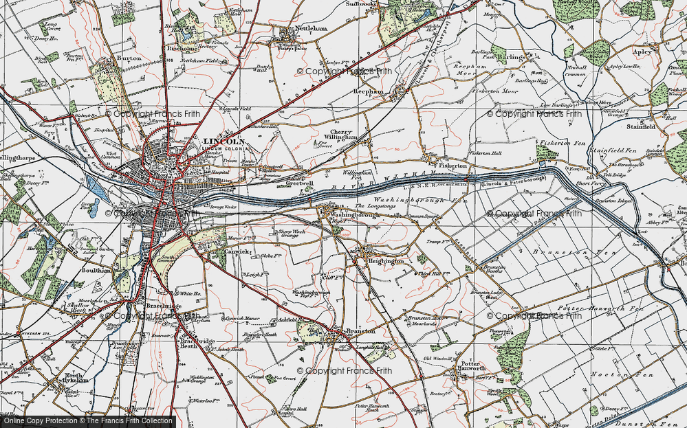 Old Map of Historic Map covering Willingham Fen in 1923