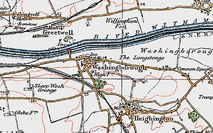 Old map of Washingborough in 1923