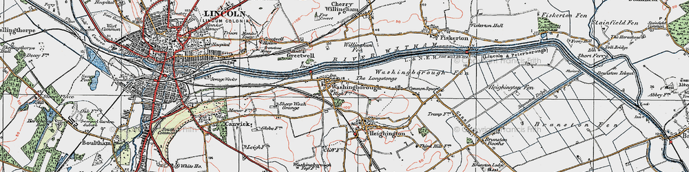 Old map of Willingham Fen in 1923
