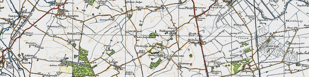 Old map of Washingley in 1920