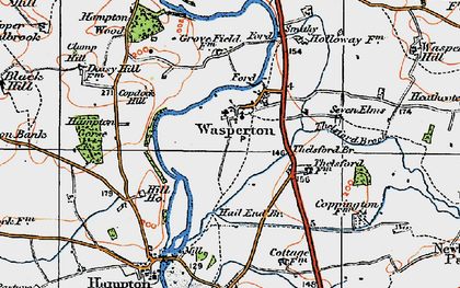 Old map of Wasperton in 1919