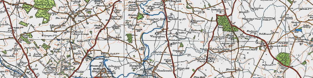 Old map of Wasperton in 1919