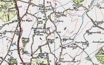Old map of Waste Green in 1919