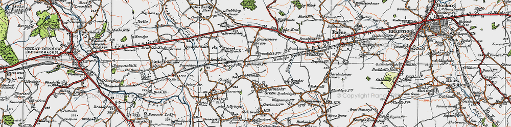 Old map of Watch House Green in 1919