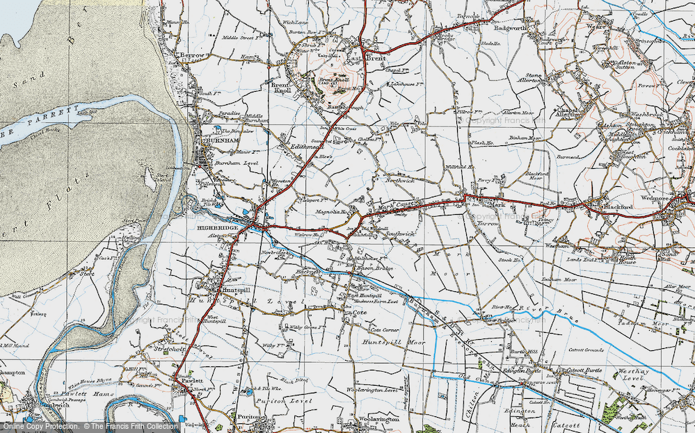 Old Map of Watchfield, 1919 in 1919