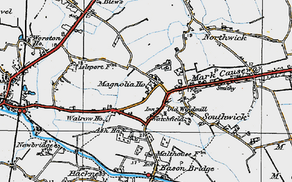 Old map of Watchfield in 1919