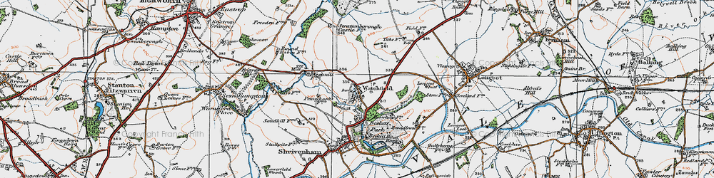 Old map of Watchfield in 1919