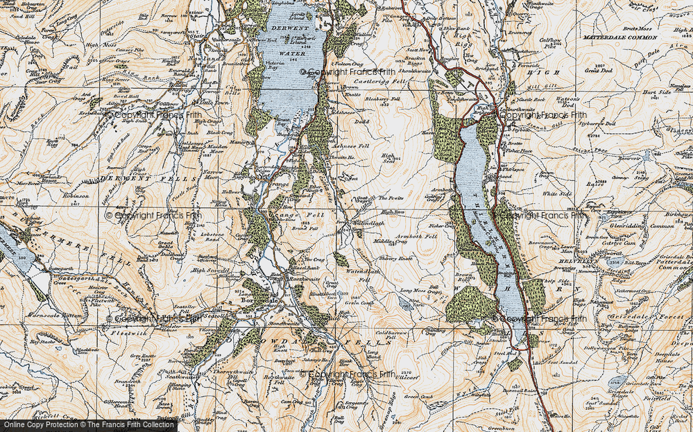 Old Map of Historic Map covering Bleatarn Gill in 1925