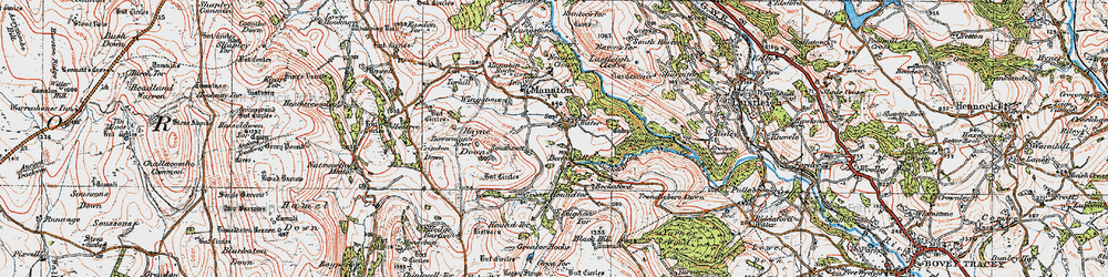 Old map of Becky Falls in 1919