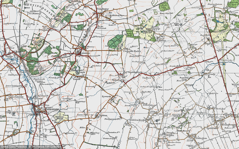 Old Map of Water End, 1919 in 1919