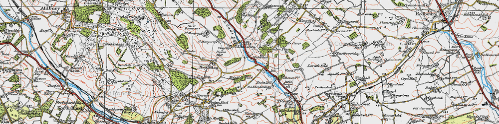 Old map of Water End in 1920
