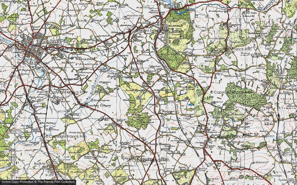 Old Map of Water End, 1920 in 1920