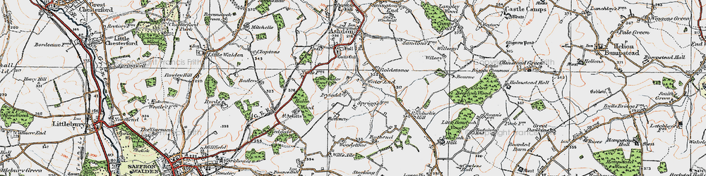 Old map of Woodstone in 1920