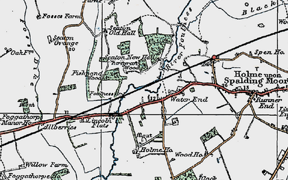 Old map of Water End in 1924
