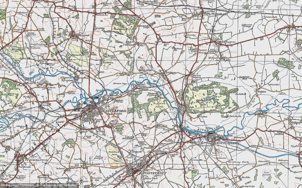 Old Map of Water Fryston, 1925 in 1925