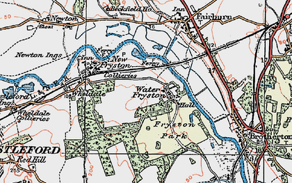 Old map of Water Fryston in 1925