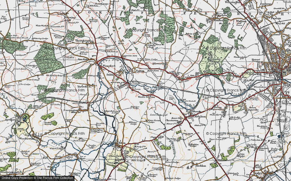 Old Map of Water Newton, 1922 in 1922