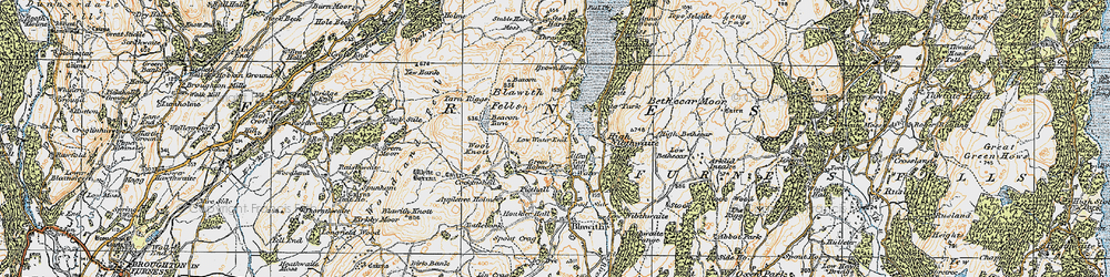 Old map of Water Yeat in 1925