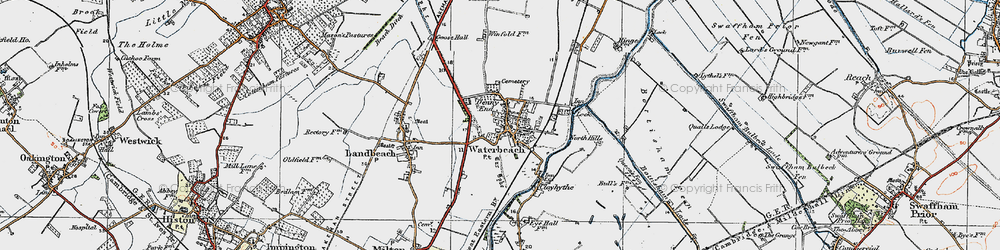 Old map of Waterbeach in 1920