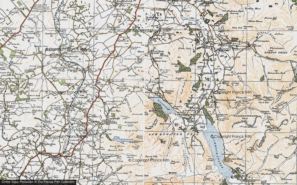 Old Map of Historic Map covering Burnbank Fell in 1925