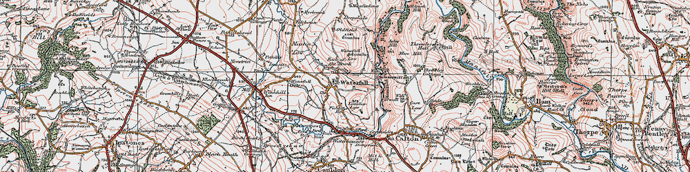 Old map of Waterfall in 1921