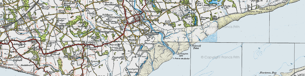 Old map of Waterford in 1919